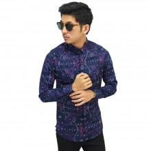 Kemeja Batik Panjang Songket Gradation Purple