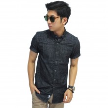 Kemeja Pendek Oxford Basic Black