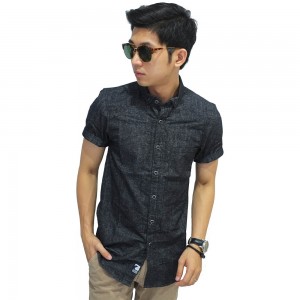 Kemeja Pendek Oxford Basic Black