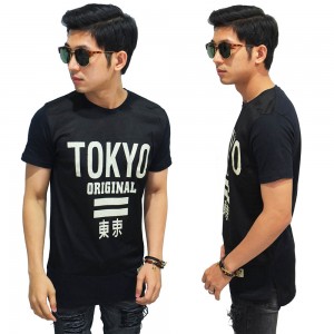 Longline Mesh T-Shirt Tokyo Original Black