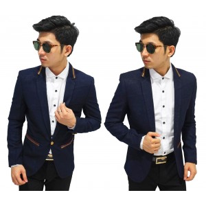 Blazer Formal Gold List Dark Navy