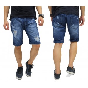Celana Pendek Jeans Ripped Cutoff Blue