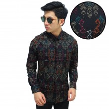 Kemeja Batik Songket Sumatera New Black