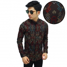 Kemeja Batik Songket Sumatera New Brown