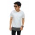 Longline T-Shirt Two Tone Zipper White