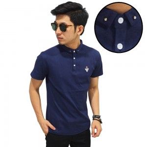 Polo Elegant Diamond Button Navy