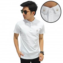 Polo Elegant Diamond Button White