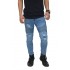 Celana Biker Jeans Ripped Light Blue