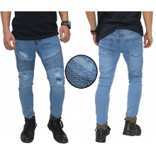 Celana Biker Jeans Ripped Light Blue