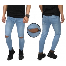 Celana Jeans Ripped On Knee Light Blue