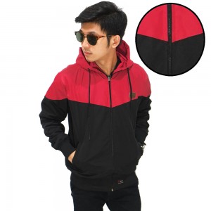 Jaket Parasut Windrunner Red And Black