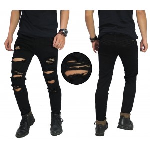 Jeans Ripped Damage Destroyed Black