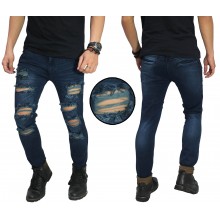 Jeans Ripped Damage Destroyed Dark Indigo