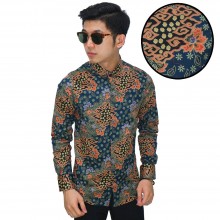 Kemeja Batik Mega Mendung Elegant Tosca