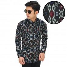 Kemeja Batik Songket Tenun Modern Black
