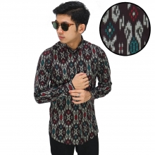 Kemeja Batik Songket Tenun Modern Brown
