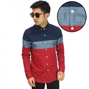 Kemeja Three Layer Red Navy