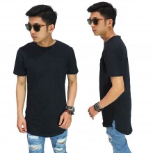 Longline T-Shirt Basic Black