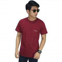 Basic T-Shirt With Pocket Maroon