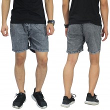 Celana Pendek Denim Acid Wash Soft Grey