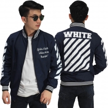 Jaket Bomber Off White Diag Navy