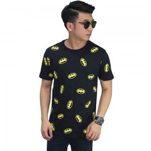 Kaos Batman Logo Pattern Black
