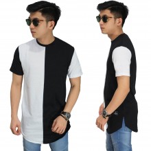 Longline T-Shirt Black And White