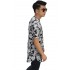 Longline T-Shirt Floral Tropic Black