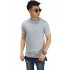 Longline T-Shirt Two Tone Zipper Soft Grey