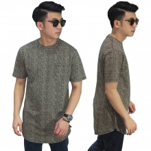 Longline T-Shirt Zig Zag Brown