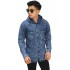Kemeja Denim Hooded Dark Blue