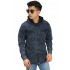 Kemeja Denim Hooded Dark Grey