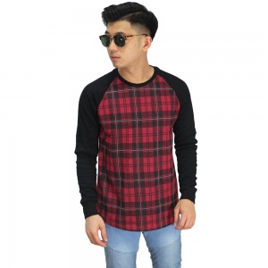 Sweatshirt Raglan Tartan Square