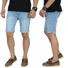 Celana Pendek Jeans Double Stripe Soft Blue