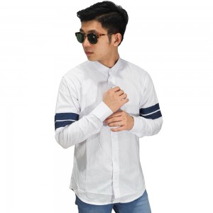 Kemeja Arm Double Stripe White