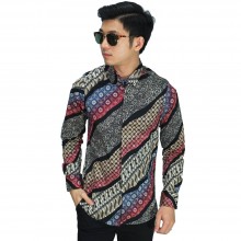 Kemeja Batik Elegant Gradasi Maroon