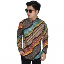 Kemeja Batik Elegant Gradasi Yellow