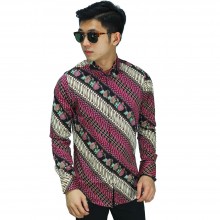 Kemeja Batik Parang Modern Gradasi Magenta