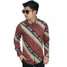 Kemeja Batik Parang Modern Gradasi Maroon