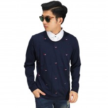 Kemeja Fake With Sweater Navy