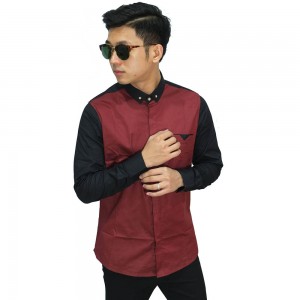 Kemeja Formal Two Combination Maroon