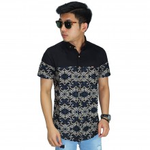Kemeja Pendek Batik Casual Vector Black