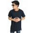 Longline Asymmetric T-Shirt Black