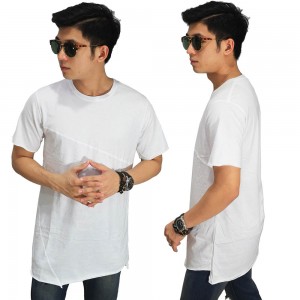 Longline Asymmetric T-Shirt White