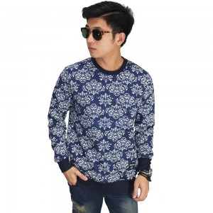 Sweatshirt Ethnic Pattern Navy