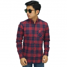 Kemeja Flanel Brodie Tartan Red Navy