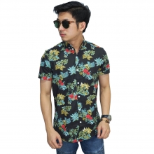 Kemeja Pendek Floral Tropic Black