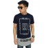 Longline T-Shirt Lets Just Go Away Navy