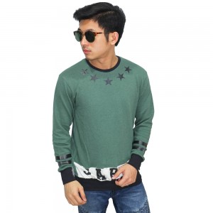 Sweatshirt Stars Circle Green