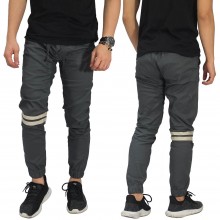 Celana Jogger Chino Double Stripe Dark Grey